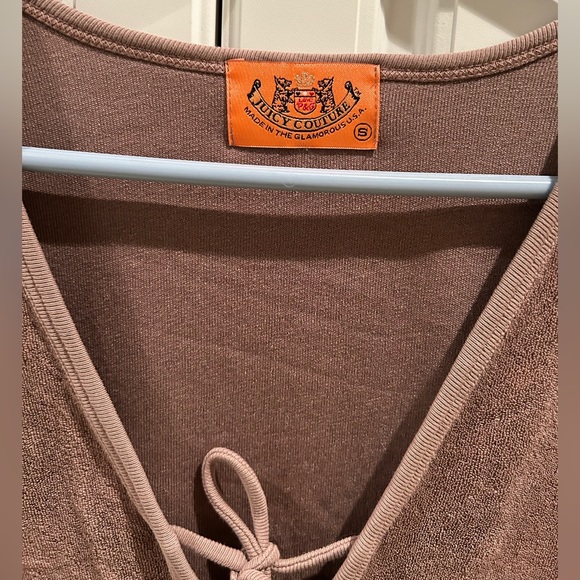 Juicy Couture Ladies Brown Terry Tunic Top Size Small - Picture 2 of 4
